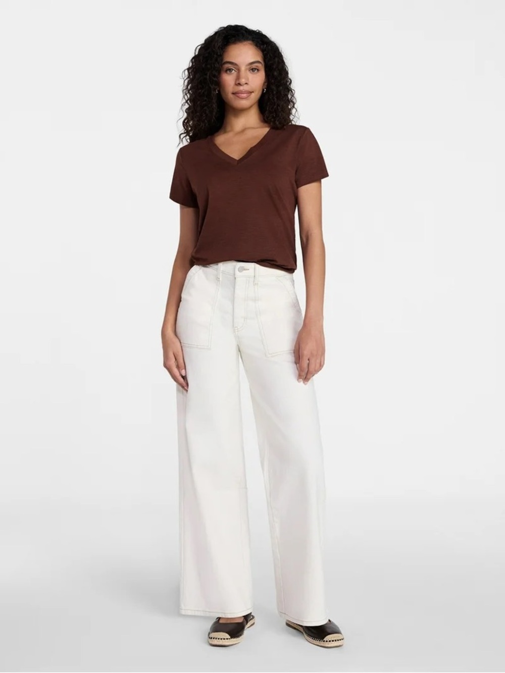 Brand new Time and Tru
Women's Wide Leg Utility Trousers, 31" Inseam ivory